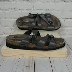Women's Mephisto Hannel Grey Wavy Sandals  Sz 10
